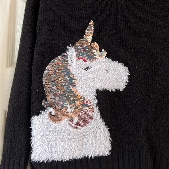 Justice Fuzzy Sequined Unicorn Sweater - Picture 4 of 4